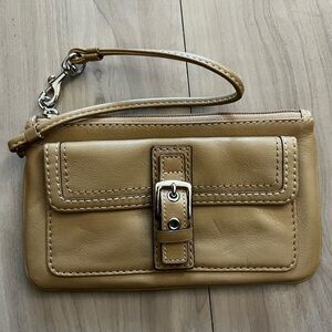 Coach Tan Leather Soho Buckle Wristlet